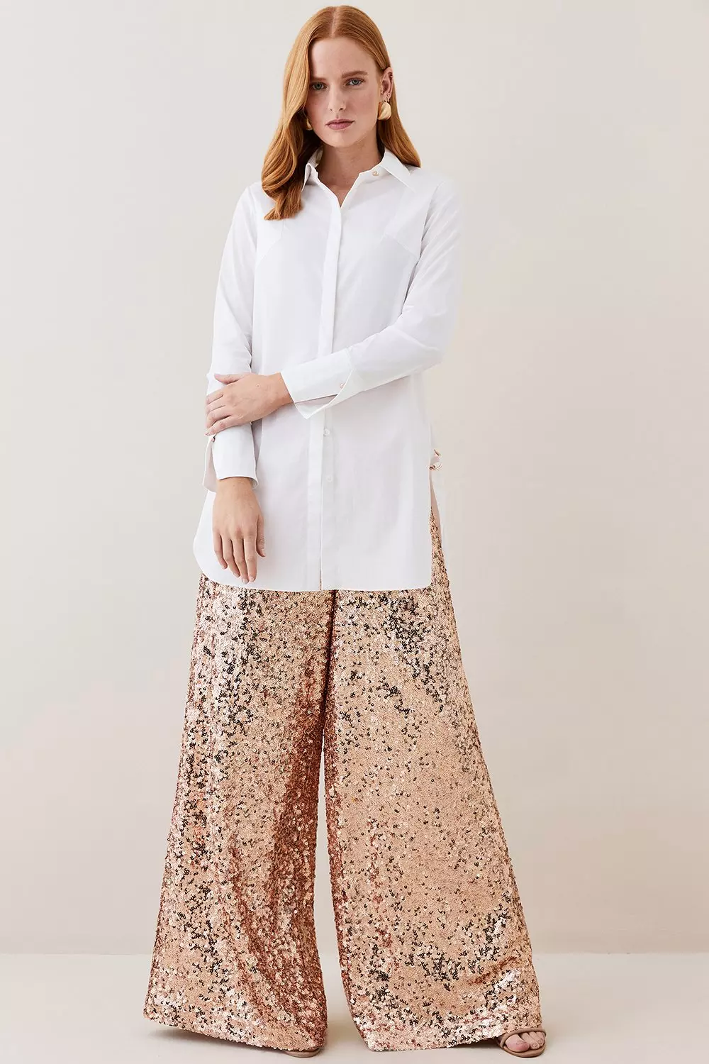 Rose gold shop wide leg pants